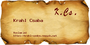Krahl Csaba névjegykártya