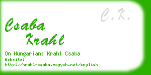 csaba krahl business card